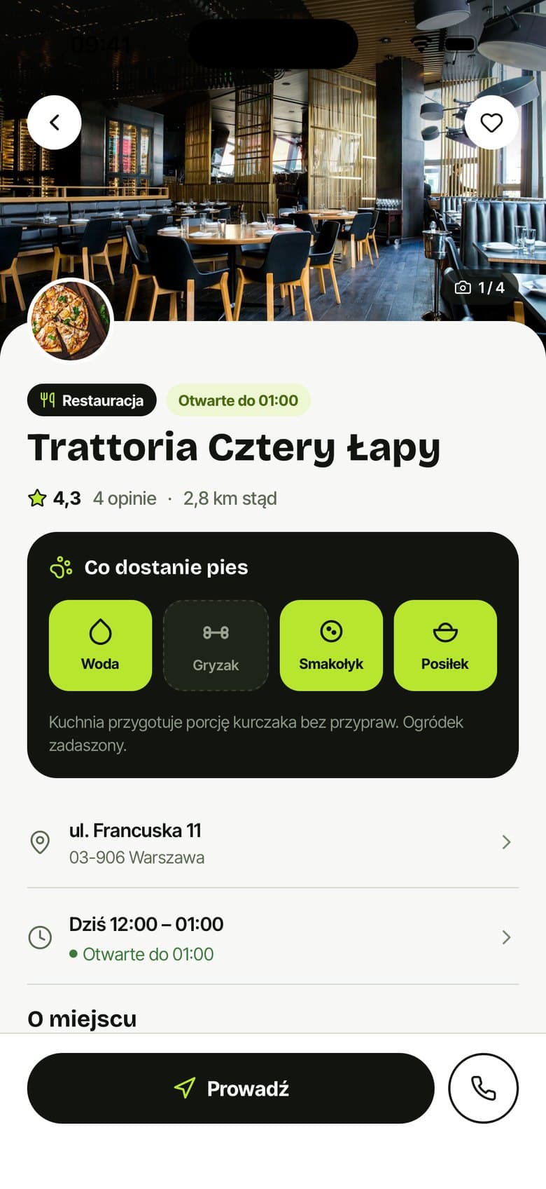 Profil miejsca w aplikacji Hauspot